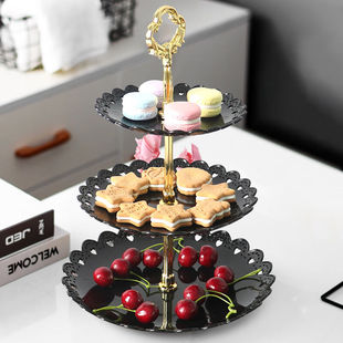 欧式果盘多层蛋糕架甜品架，水果盘创意客厅干果盒糖果盘托盘三层点