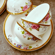 高端骨瓷餐具套装景德镇陶瓷器碗碟盘勺60件欧式结婚送礼家用