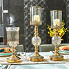 轻奢欧式金色水晶玻璃花瓶插花装饰品餐桌客厅，台面电视柜烛台摆件