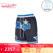 mitchell&ness复古NBA球裤 JUST DON联名款刺绣魔术队短裤篮球裤