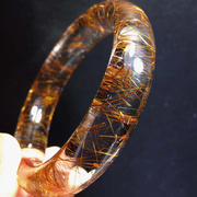 魅晶天然巴西水晶晶体通透铜发晶顺发晶小宽版手镯