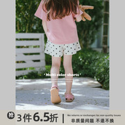 史豌豆(史豌豆)女童，短裤2023夏季儿童，百搭休闲裤宝宝洋气时髦宽松裙裤
