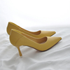黄色高跟鞋2024年设计感小众法式配裙子单鞋女高级软皮细跟