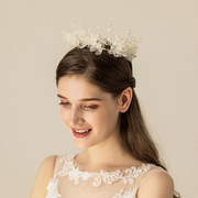 O576新娘结婚 韩式清新甜美雪纺花朵发箍圆冠头饰