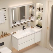 简约实木陶瓷一体盆，浴室柜组合卫生间台盆柜卫浴，洗漱台洗手洗脸盆