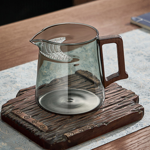 玻璃茶壶月牙过滤茶水分离家用绿茶杯泡茶器耐高温茶具套装公道杯