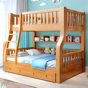全实木上下床双层床两层儿童，上下铺木床组合小户型，双人高低子母床