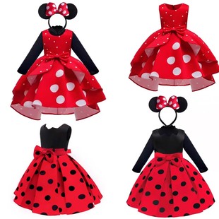 米妮cosplay儿童服装迪士尼公主裙子长袖衣服女童米奇套装新洋气