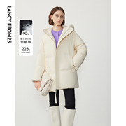 朗姿霍尔多巴吉白鹅绒(白鹅绒，)气质显瘦羽绒服上衣加厚外套设计感冬季