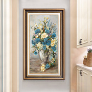 直供欧式玄关装饰画入户走廊过道竖版壁画现代美式进门花卉油画挂