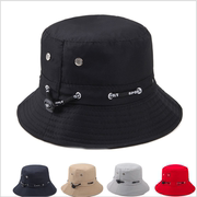 外贸渔夫帽男女式韩版带绳盆帽四季款户外可折叠透气礼帽