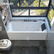 欧凯伦亚克力浴缸家用按摩冲浪恒温小户型，成人卫生间浴盆1.2-1.8m