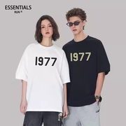 essentialsrun2024夏季纯棉男士短袖，美式潮牌情侣，t恤