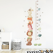 ins北欧风身高动物墙纸儿童房墙贴身高贴画幼儿园测量升高可移除