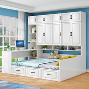 榻榻米床衣柜一体小户型实木，书桌衣柜床组合多功能一体简约儿童床
