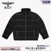 BOYLONDON冬季情侣款外套绒面字母印花立领潮牌保暖羽绒服M28700