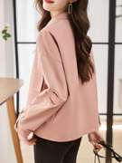 粉红色炸街工装短外套，秋装2023女士风衣韩版宽松长袖上衣夹克