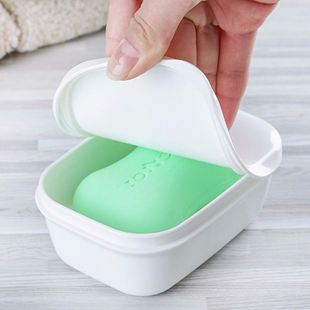 日本皂盒带盖旅行创意香皂盒便携浴室沥水洁面皂盒手工收纳香皂盒