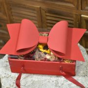 情人节鲜花盒水果花盒蝴蝶结手提插花盒鲜花蛋糕盒伴手礼盒包装盒