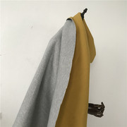 灰色黄色太空棉海绵夹层柔软双色双面空，气层服装面料卫衣外套