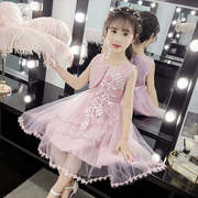 女童夏装连衣裙2023女宝超仙公主裙，蓬蓬纱洋气小女孩儿童裙子