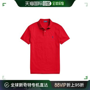 RALPHLAUREN/拉夫劳伦男士红色棉混纺深蓝色短袖polo衫