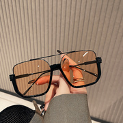 今年流行大框眼镜透明黑色太阳镜显脸小男女通用时尚气质茶色墨镜