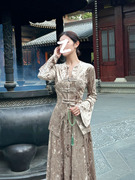 新中式优雅复古国风气质，盘扣上衣半裙两件套潮秋季时尚套装潮