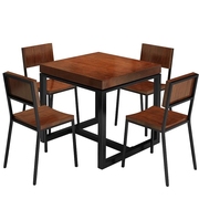 工业风实木铁艺饮品店饭店餐桌椅组合80×80正方形桌子阳台小方桌