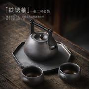 千和堂复古茶壶茶具套装小套功夫茶具提梁壶套组仿古做旧陶瓷茶具