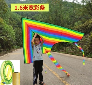 广州彩条风筝保飞成人，风筝卡通儿童超人，风筝微风易飞
