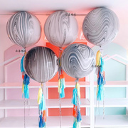 进口大理石纹玛瑙气球生日派对布置造型道具婚房布置店铺开业用品