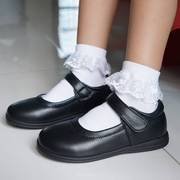 新品香港学生女童黑皮鞋公主鞋真皮软皮，头层牛皮儿童演出礼服黑