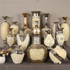 欧式陶瓷高档金色奢华带钻台面花瓶客厅，摆件电视柜北欧居家装饰品