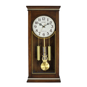 整点报时客厅家用新中式古典仿古钟表老式复古实木摇摆挂钟