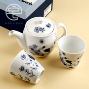 日本•美浓烧日本进口陶瓷茶壶套装日式茶具茶杯礼盒装家
