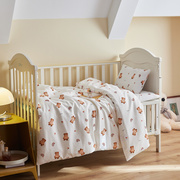 a类纯棉双层纱布婴儿床被套100x120幼儿园床，120x150卡通被罩