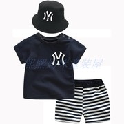 新生儿夏装短袖套装，婴儿衣服0-1岁宝宝，纯棉潮款棒球婴幼儿休闲服