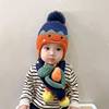 宝宝帽子秋冬可爱婴儿毛线，帽围巾套装，冬天男女童帽保暖儿童套头帽
