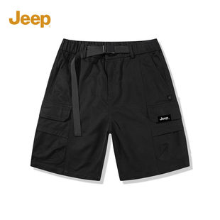 Jeep吉普男士五分裤夏季美式直筒休闲裤男生2024工装短裤男款