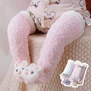 宝宝护膝袜子秋冬长筒，婴儿纯棉加厚过膝新生儿，护腿珊瑚绒加长袜套