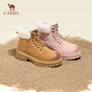 骆驼女鞋2024冬季加绒舒适保暖马丁靴女厚底增高休闲雪地靴