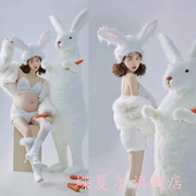 影楼兔年新年艺术照摄影衣服拍照孕妇可爱兔子大肚孕妈咪服装