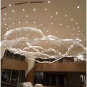 定制酒店大型工程艺术水晶灯大大气，灯长方形飘带创意个性异形灯具