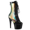 美国Pleaser17.8cm镭射彩色透明钢管舞系带短靴高跟女鞋