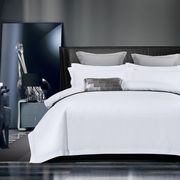 酒店床单四件套宾馆民宿白色，飞边被套三件套加厚磨毛被罩床品