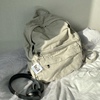 岩盐灰ins慵懒水洗帆布，双肩包日系韩国复古大容量学院书包背包
