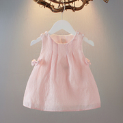 女童夏装背心裙0-1-2-3岁女宝宝洋气连衣裙6-7-8个月婴儿条纹裙子