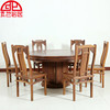红木鸡翅木实木餐桌椅组合套装，一桌六椅圆餐桌，吃饭桌子成套家具
