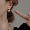 法式淡水天然珍珠耳饰耳环，女纯银轻奢高级感耳扣耳钉2024气质
